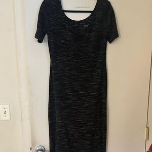 Mossimo Supply Co. Black and Gray Midi Dress